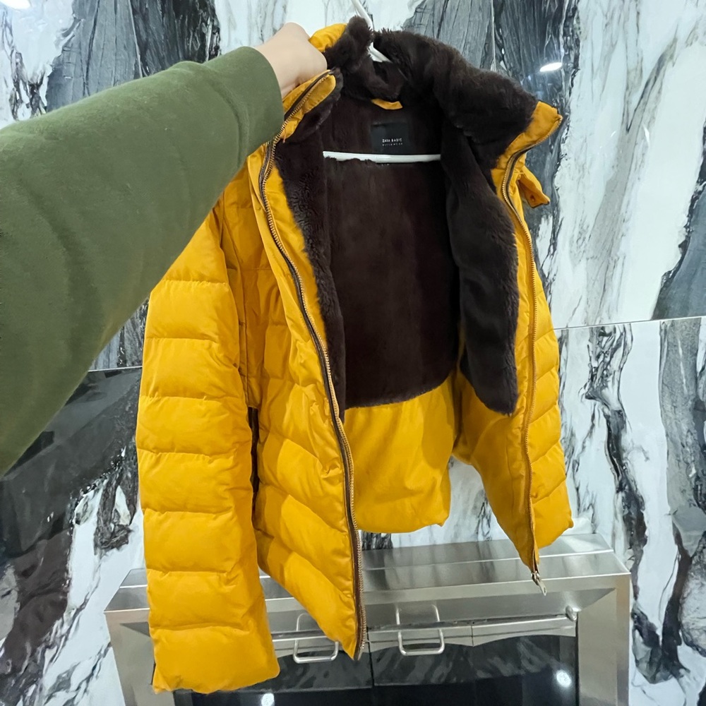 Zara Mustard Puffer Jacket, L